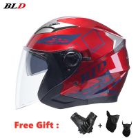 【LZ】¤☜∈  Bld novo rosto aberto 3/4 capacete da motocicleta retro vintage moto lente dupla moto motocross capacetes 708 abs de alta qualidade