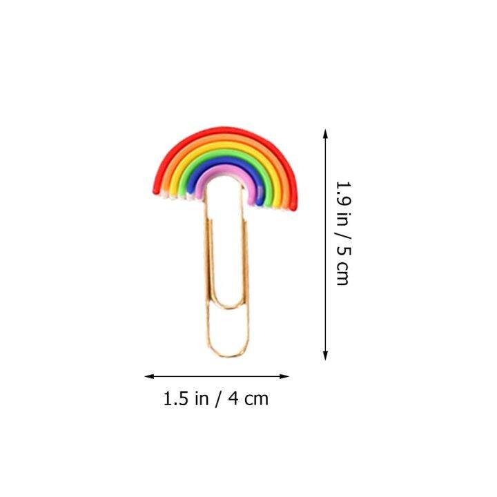 16-pcs-rainbow-paper-clip-craft-clips-cute-bookmark-office-pvc-unique-shaped-document-marking