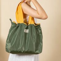 Large Supermarket Shopping Bag Environmental Protection Fashion Shoulder Bag Drawstring Vegetable Fruit Bag Handbag Grocery Bag