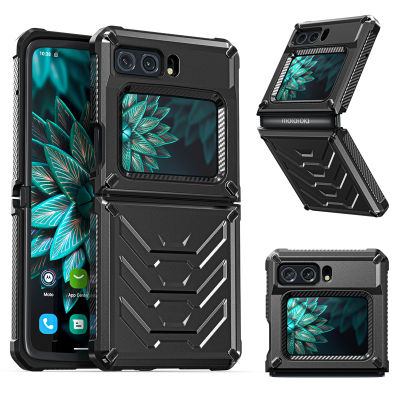 Moto Razr 2022เกราะป้องกันเต็มรูปแบบฝาครอบเคสทหารที่ทนทานพีซีแข็งรวมกับเคส TPU แบบนิ่มสำหรับ Moto Razr 2022