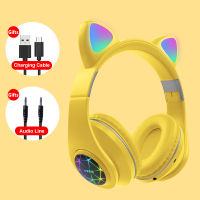 Cute Cat Earphones Wireless Headphones Muisc Stereo Bluetooth Headphone With Microphone Children Daughter Earpieces Headset Gift