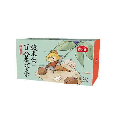 Yanzhifang Sour Jujube Kernel, Lily, Poria Cocos Tea 75G,ชากลางคืนดี,ชาเพื่อสุขภาพนอนหลับ,TeaQianfun ถุง