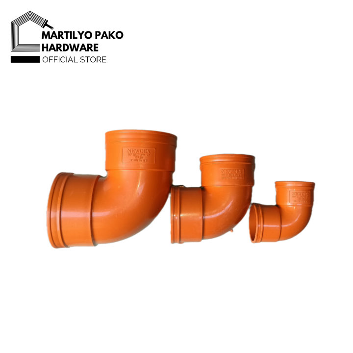 NEWDEX PVC Elbow 90°(1/4 bend) 2 inches, 3 inches, and 4 inches Orange