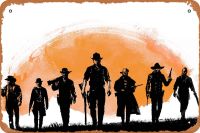 Red Dead Redemption 2โปสเตอร์ตกแต่งผนังงานศิลปะเหล็กโปสเตอร์ภาพวาดติดกำแพงโลหะแผ่นป้ายดีบุกย้อนยุคแผ่นโรงรถตกแต่งห้องสวนนั่งเล่นบาร์คาเฟ่โรงแรมสำนักงานห้องนอนขนาด8X12นิ้ว