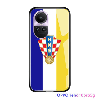 Serpens เคสตราสโมสรฟุตบอลลีกหรูสำหรับ OPPO Reno10 Pro 5G,เคสกระจกเทมเปอร์เคสป้องกันด้านหลังกันกระแทก