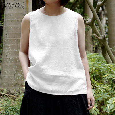 (สินค้ามาใหม่)(จัดส่งฟรี)Fancystyle ZANZEA เสื้อลำลองแขนกุดทรงหลวมวินเทจของผู้หญิง #8