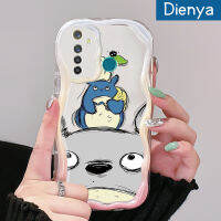 เคส Dienya สำหรับ Realme 5 5i 5S 5 Pro 6i Narzo 20A Q รูปการ์ตูนน่ารักสีน้ำมันลาย Totoro ลวดลายโค้งขอบเคสใสเนื้อครีมใสฝาครอบป้องกันเคสมือถือโปร่งใส