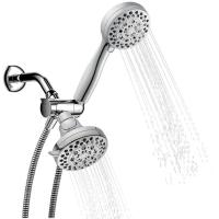 มือถือน้ำจากฝักบัว Showerhead Combo 5 สเปรย์การตั้งค่าสูงฝักบัวแรงดันหัว 3-Way เครื่องหันเหน้ำสแตนเลสท่อชุดโครเมี่ยมขัดเงาสำหรับห้องน้ำมือที่วางหัวฝักบัว