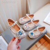 【hot】✳▲✉  Rhinestone Wedding Shoes Kids Leather Children Up Flats