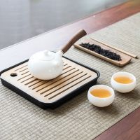 Square Simple Dry Soak Tea Tray Eco-Friendly Wooden Drainage Water Storage Kung Fu Tea Board Table High Quality Room N2UC