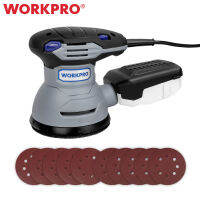 WORKPRO 300W Random Sander with Variable Speed Random Orbit Sander with 10PC Sandpaper Dust Exhaust And Hybrid Dust Canister