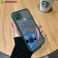 Jinsouwe ปลอกเคสสำหรับ OPPO A15,Oppo A15s การ์ตูนน่ารัก Stitch เคสโทรศัพท์มือถือกันกระแทก Soft Edge คลุมทั้งหมดกล้องปกป้องเคสโทรศัพท์มือถือ