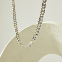 SWAN - Baguette Chain Necklace สร้อยคอโซ่ สร้อยคอเงินแท้ ฝังเพชรเหลี่ยม คิวบิกเซอร์โคเนีย cubic zirconia