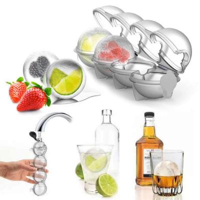 4 Hole Round Ice Hockey Mold Makers Whisky Cocktail Vodka Ball Ice Mould Bar Party Kitchen Ice Box Ice Cream Maker Barware Tools Ice Maker Ice Cream M