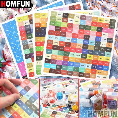 hot！【DT】▪☢  HOMFUN Painting DMC Colors Number Label Stickers Storage Mosaic Beads Organizer Bottle