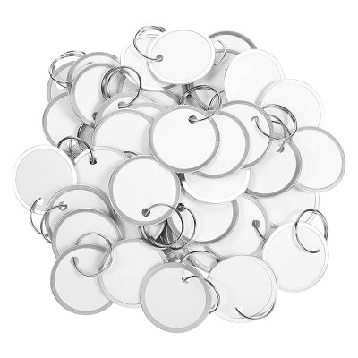 Metal Rim Tags Key Tags Round Paper Tags with Metal Rings for Car Keys and Door Keys