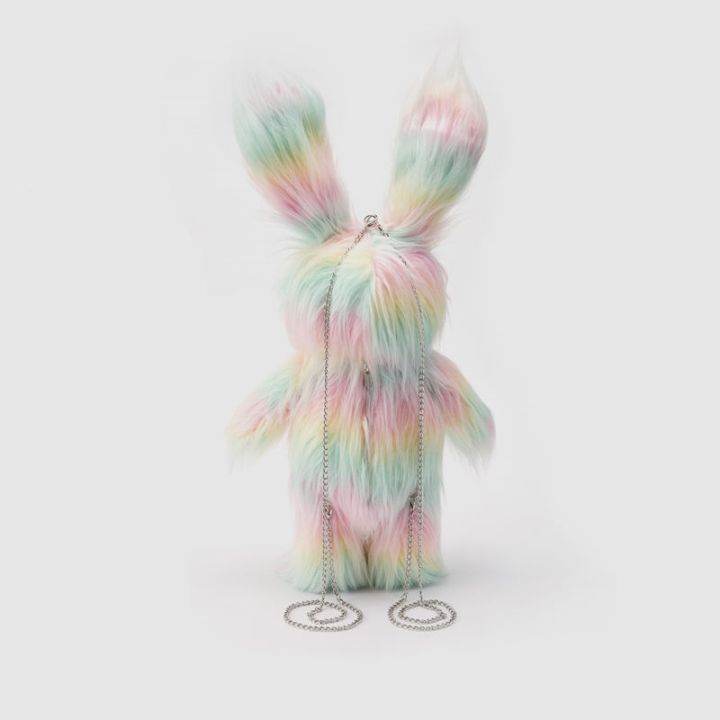 ur2023-new-furry-color-small-chain-backpack-cute-cartoon-fashion-rabbit-year-long-fur-rabbit-rabbit-shoulder-bag