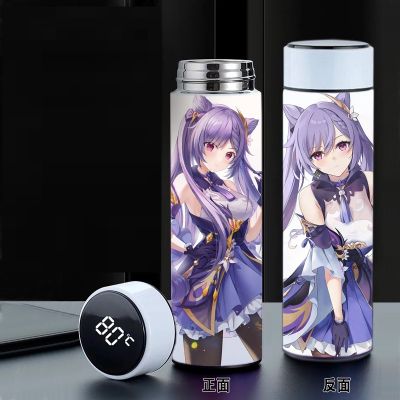 【CW】Anime Genshin Impact Smart Stainless Steel Thermal Mugs Insulation Bottle LED Temperature Display Inligent Thermos Bottles