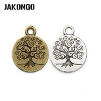 【HOT】 JAKONGO Antique Silver Plated Tree of Life Charms Pendants for Jewelry Making Bracelet DIY Craft Accessories 10pcs