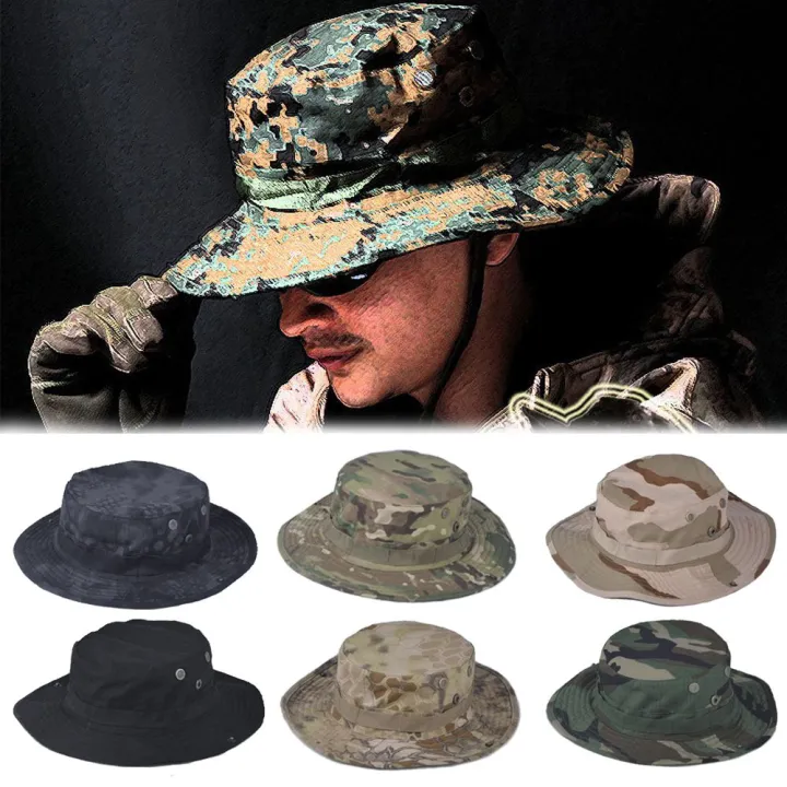 【COD&Ready Stock】12 Colors Camouflage Boonie Hat Tactical Army Bucket ...