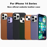 Official Original Apple Leather Case With  For iPhone 14 Pro Max Plus Case Wireless Charging  Cover Coque