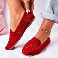 2023 Ladies Slip on Loafers Moccasins Shoes Women Casual Comfort Woman Sewing Suede Flats Female Soft Bottom Lightweight Shoes