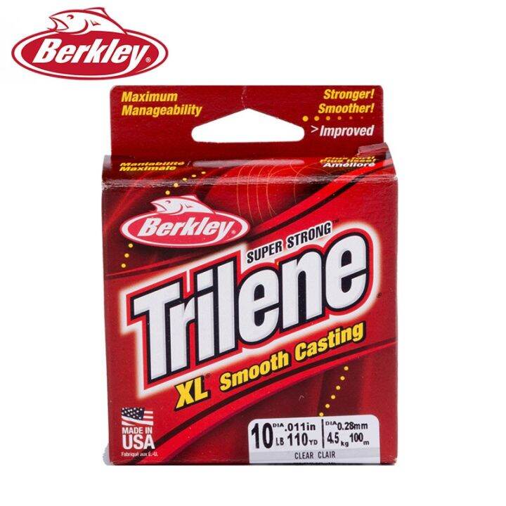 berkley-trilene-xl-100m-110yd-fishing-line-2-20lb-super-strong-smooth-casting-nylon-line-clear-green-color