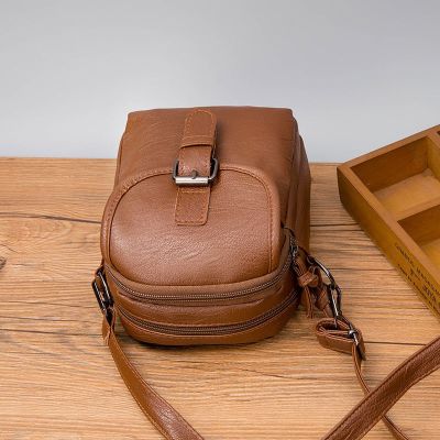 R sling messenger bag soft leather fashion shoulder bag multi layer personality simple mobile phone bag fna152