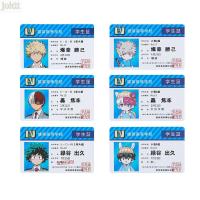 JOKTT PVC Anime Peripheral Fans Cosplay Toys Bakugou School Food Card Allmight Midoriya Student ID Card My Hero Academia Collection Card Teacher Cards