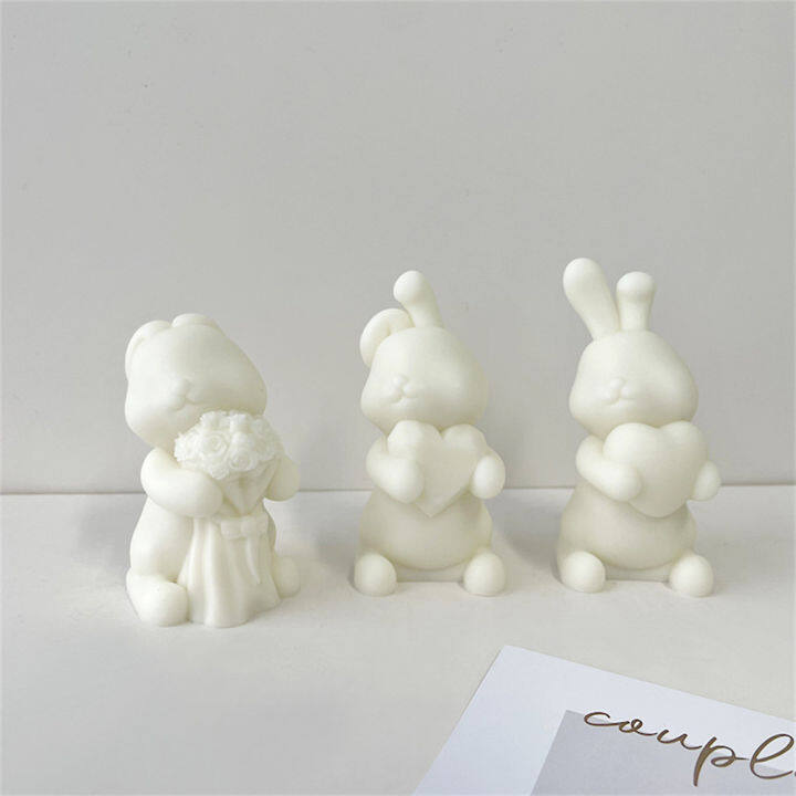 hugging-diy-aromatherapy-plaster-soap-cartoon-rabbit-candle-mold