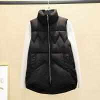 Womans Stand Collar Winter Warm Vest Jacket Female Sleeveless Cotton Padded Vest Casual Quilted Zipper Waistcoat Vest