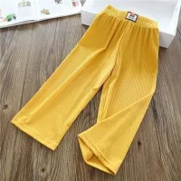 Ice silk wide-legged pants summer thin girls pants about cuhk childrens western style girl joker leisure straight anti-mosquito trousers