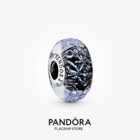 Official Store Pandora Wavy Dark Blue Murano Glass Ocean Charm