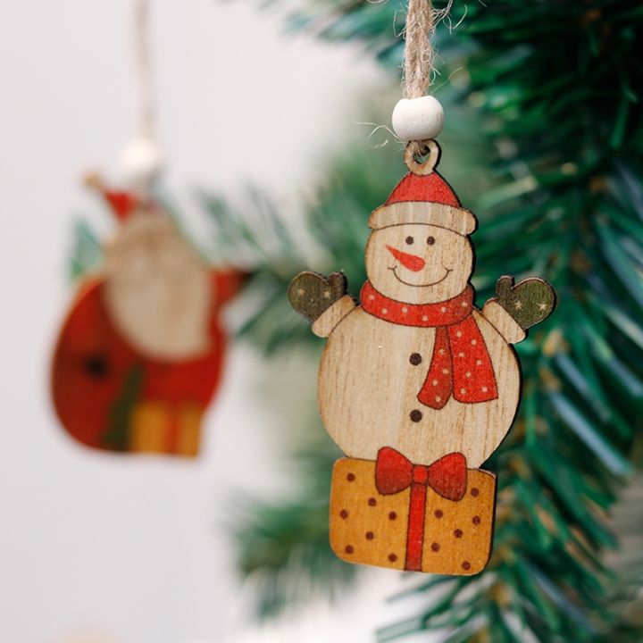 cod-cross-border-spot-decorations-log-creative-painted-old-man-snowman-wooden-ornaments-tree-pendant