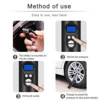 Car Tire Air Compressor LCD Display Automatic Rechargeable Wireless Vehicle Wheel Inflator Air Compressors  Inflators