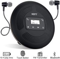 HOTT Rechargeable Bluetooth 5.0 Portable CD Player with FM Transmitter,Touch Button and Backlight Display Portable Music Player