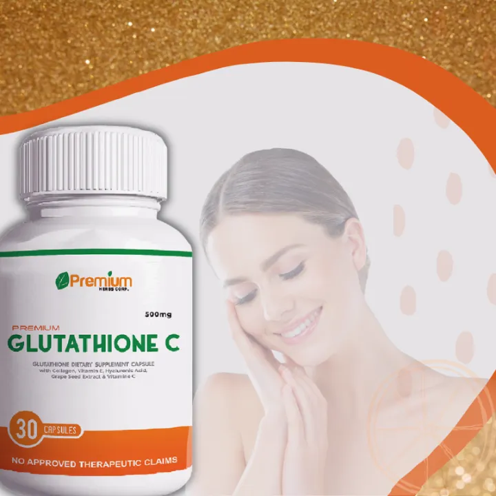 100 Authentic Glutathione C Premium Herbs (30 Capsules) Ascorbic