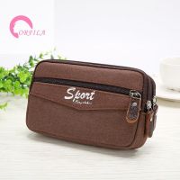 Portable Canvas Waist Bag Casual Outdoor Men Phone Purse Belt Bum Zip Pouch