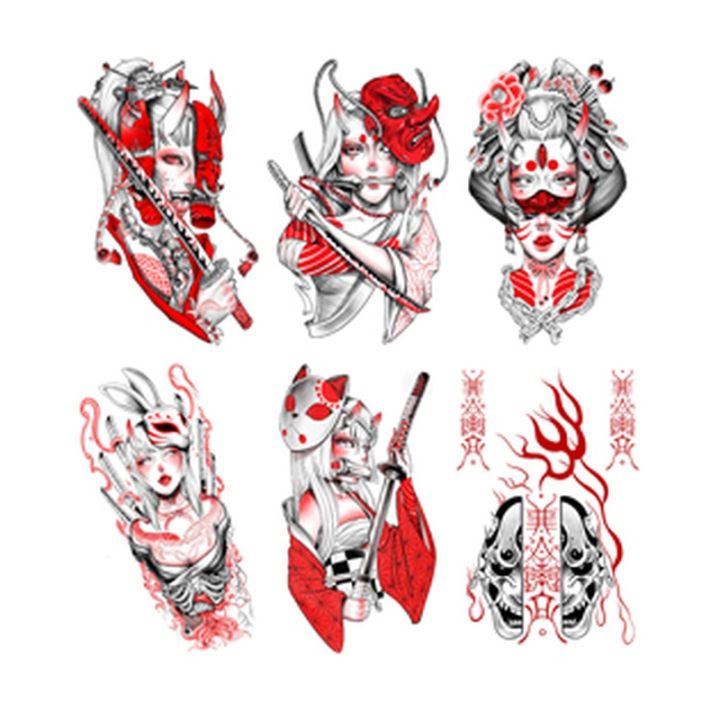hot-dt-12x19cm-new-6pcs-set-stickers-ukiyo-e-geisha-design-arm-for-men-and