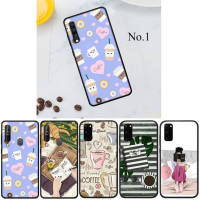 SS18 Green Leaf Coffee Girl อ่อนนุ่ม High Quality ซิลิโคน TPU Phone เคสโทรศัพท์ ปก หรับ Samsung Galaxy Note 10 9 8 S7 S8 S9 S10 S10e Plus Lite