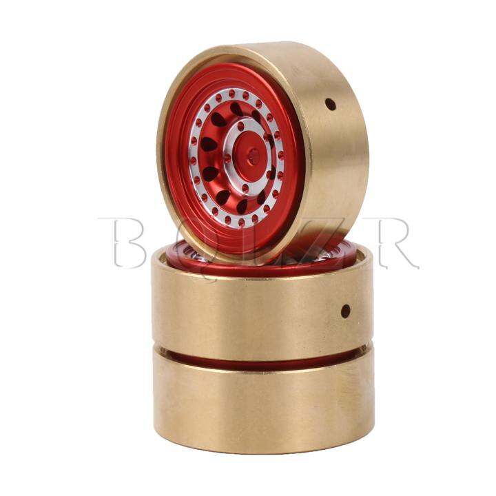 ขอบ-wheel-rc-amp-อะไหล่ถ่วงน้ำหนักสำหรับ-fms-1-24ตีนตะขาบหินชุดสีแดง4ชิ้น