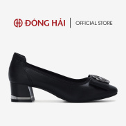 Giày cao gót Đông Hải mũi vuông khóa logo kim loại gót 4cm - G5810