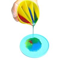 4Pc Silicone Split Cups for Pouring Acrylic Paint Pour Cup 2/3/4/5 Channels Dividers Resin Tools