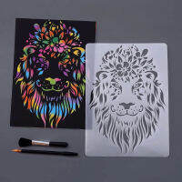 Xiu15pcsชุดภาพวาดของเล่นเด็ก Stenciled แม่แบบ DIY Scrapbooking สี Tiger Lion Stickat ไม้บรรทัดของเล่นเพื่อการศึกษาสำหรับ Childrenc12-58