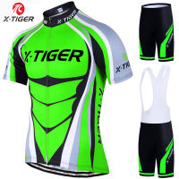 X-Tiger Pro เสื้อเจอร์ซีย์นักปั่นชุดนีออนสีเขียว MTB เสื้อผ้าจักรยานแข่งฤดูร้อนจักรยานเสือภูเขาเสื้อผ้าชุดกีฬาสำหรับปั่นจักรยานชุดปั่นจักรยาน