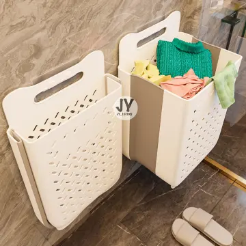 1pc Breathable Dirty Clothes Basket Foldable Laundry Basket With Lid For  Bathroom, Home Storage Organizer