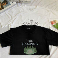 เสื้อยืดสกรีน The camping l ผ้า cotton 100%