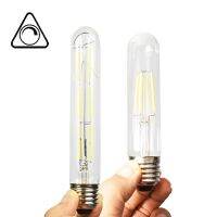 [HOT QQZIWWUJJWG 104] 120V หรี่แสงได้ T30หลอดไฟ3000K 4000K 6000K ความลึก Dimming Slim Tubular LED Filament Edison สไตล์4W 6W Shop Light ตกแต่ง