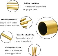 Brass Tube DIY Pipe Round Diameter 2/3/4/5/6/7/8/9/10/12/14/16/18/20mm L200-500mm Brass Pipe Brass Tube Cutting