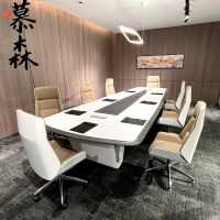 ﹉ Fashion paint conference table simple modern room long office medium and large multi-person negotiation chair combination